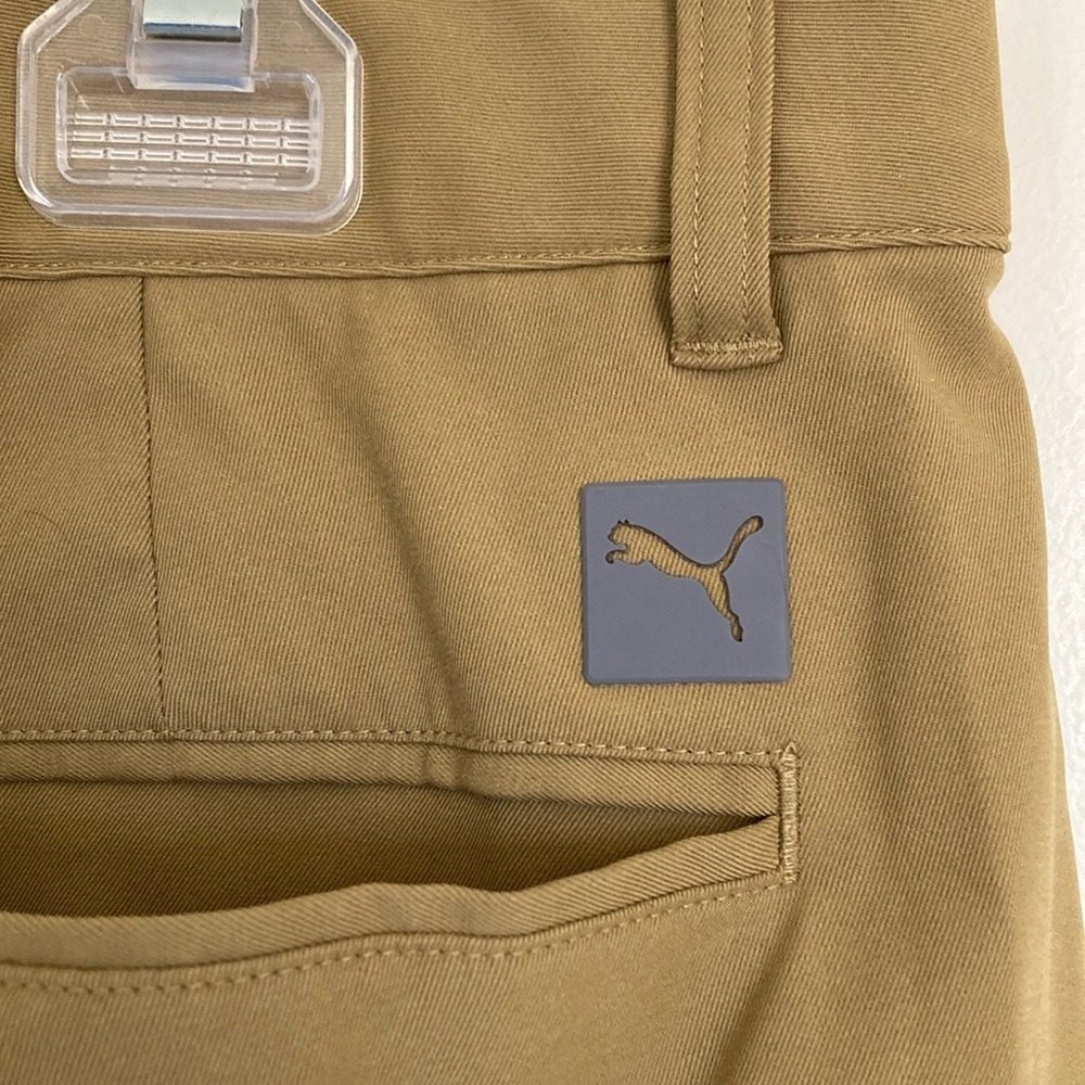 Puma Men's Pants Size 38x32 Tan Golf Flat Front Chino Stretch Trouser Outdoors - Picture 10 of 10